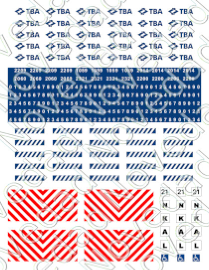 H0 Calcos Gold coches Trenes de Buenos Aires TBA blanco OR2558GLD - Nuevo